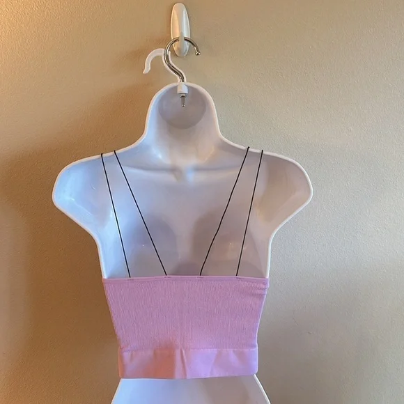By Together Alani Ribbed Brami Lilac Scoop Neckline Cropped Womens Size M/L - Picture 5 of 12